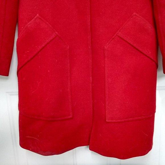 Gucci Red Dress Coat Women Gold Button Down 100% Wool Size 44 Excellent Shape - Picture 4 of 16
